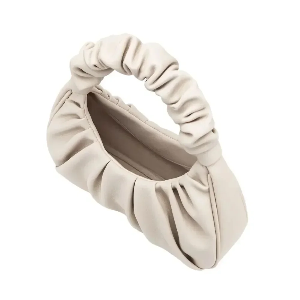 JW PEI Gabbi Ruched Hobo Handbag - Ivory Ruched Handle